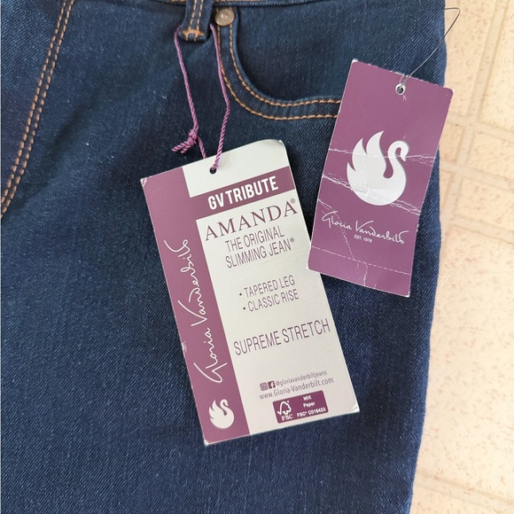 NWT Gloria Vanderbilt Amanda Slimming Leg Blue Jeans 10P - Picture 4 of 5